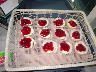 The double layer cherry cheesecake thingys - gone in seconds